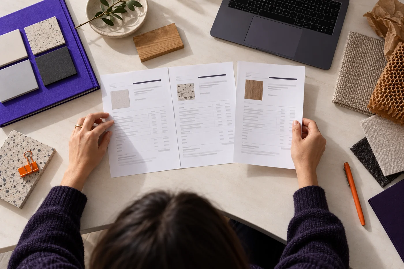 A purchasing colleague reviews supplier information.